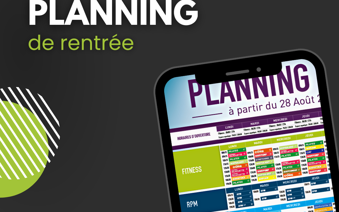 NOUVEAU PLANNING – RENTRÉE 2023